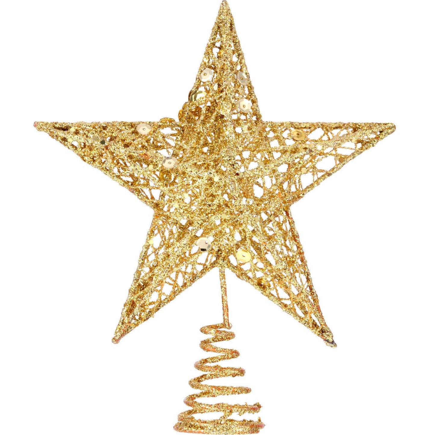 Bememo Glittered Christmas Tree Topper, 8 Inches Glitter Star Tree Topper Exquisite Shimmery Star for Christmas Decoration (Glod)