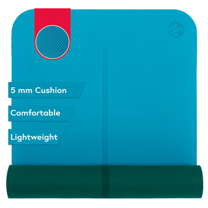 Manduka Begin Yoga Mat 68" - 5mm Cushioning | Comfortable, Lightweight & Reversible with Alignment Stripe | Budget-Friendly | 68 x 24 inches