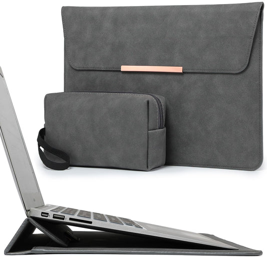 HYZUO 13.3-14 Inch Laptop Sleeve Case with Stand for MacBook Pro 14 M4/M3/M2/M1 2025-2021, MacBook Air/Pro 13.3, 13.8/13.5 Surface Laptop, HP Spectre X360 13/14, Space Grey(Smiley)