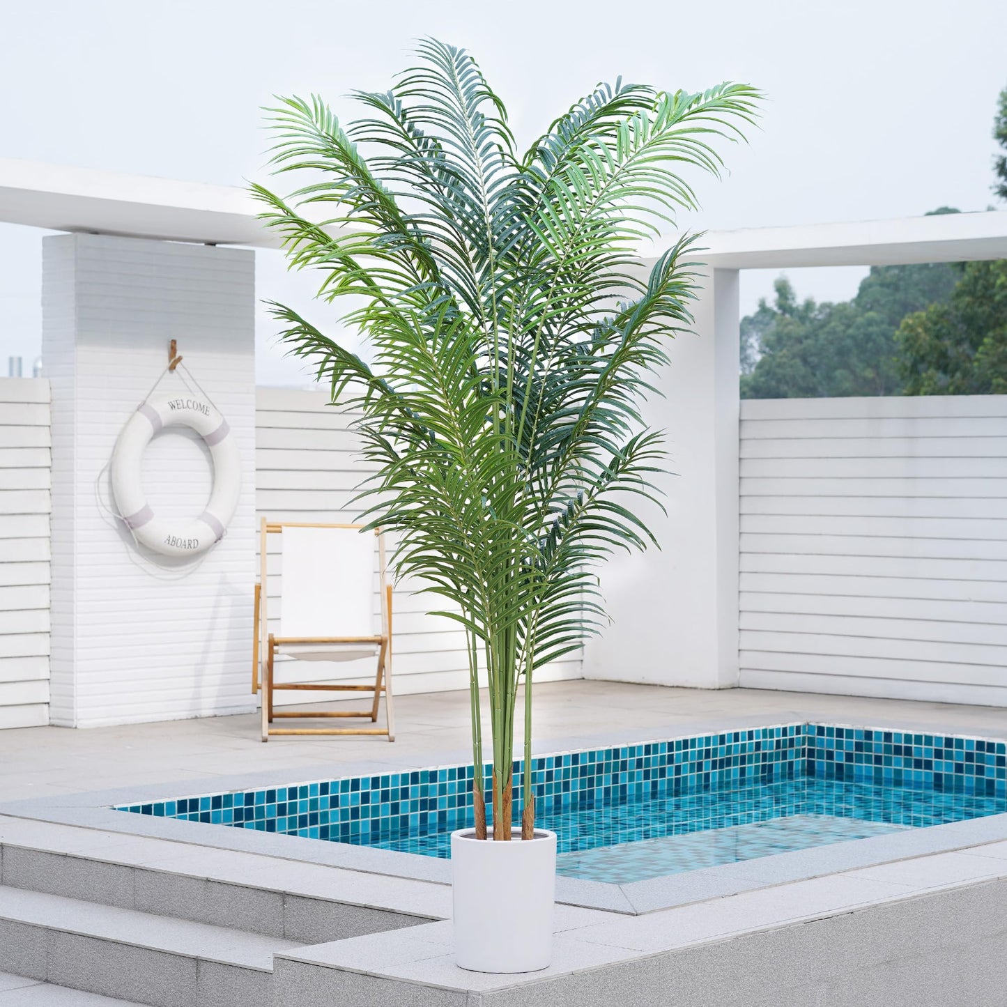 ProDeco Faux Palm Tree 6.6Ft Tall Artificial Plants Indoor Silk Green Floor Big Large Fake Potted Plant Artificial Decor for Home Office Living Room Outdoor