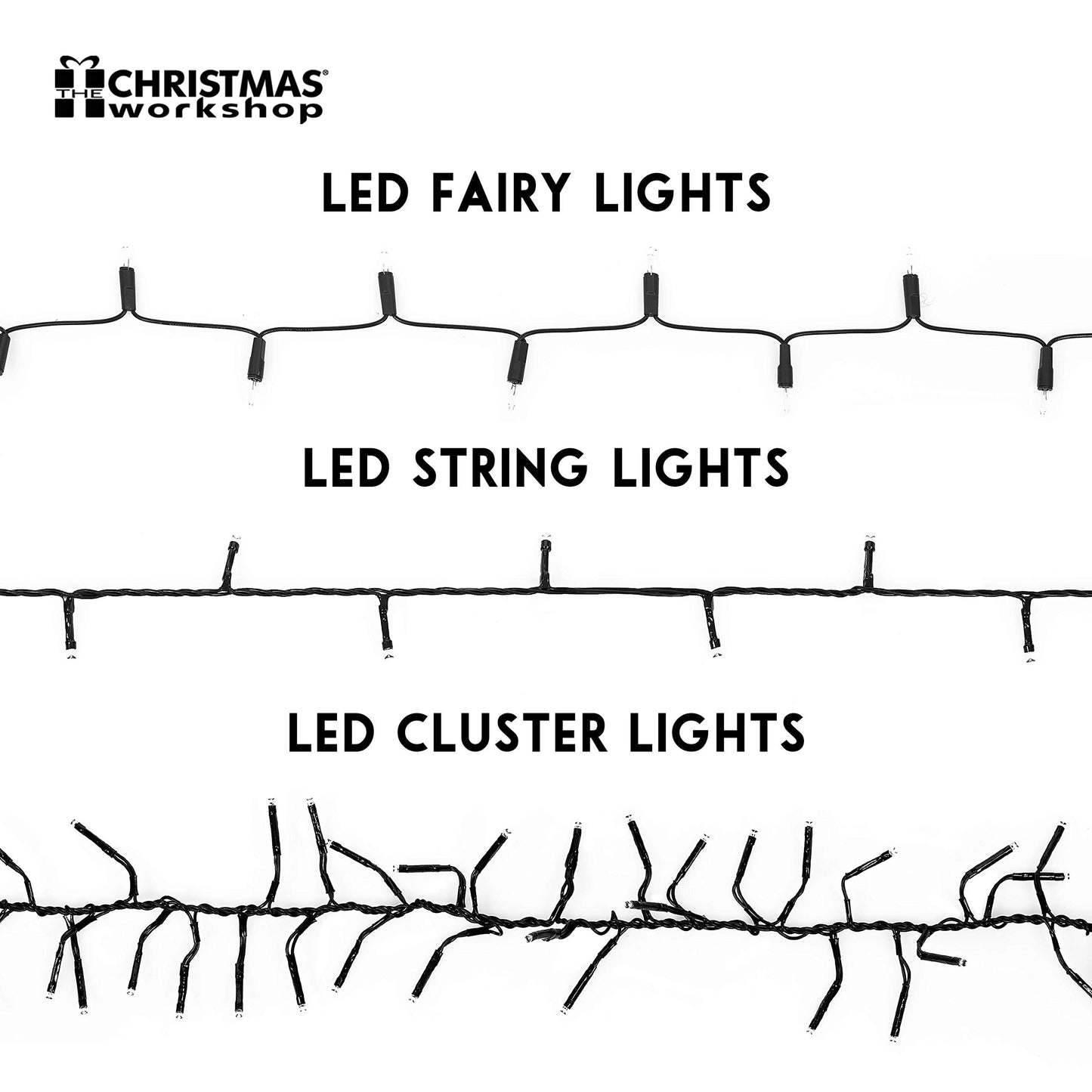 The Christmas Workshop 71760 720 Warm White LED Chaser Cluster Christmas Lights / Indoor and Outdoor Fairy Lights / 10.4 Metres Long / 8 Light Modes / Christmas, Weddings, Gardens & More