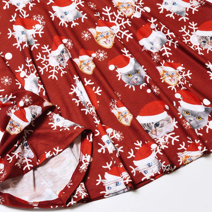 Kids Santa Cat Dresses for Girls Christmas Dress Clothes 6t 7t Burgundy