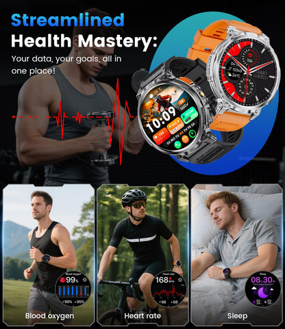 LIGE Smart Watches for Men with 730mAh Battery, 1.85" HD Smart Watch with Flashlight/Make/Answer Call/120+Sports Mode Fitness Tracker/Sleep Monitoring, iOS Android Waterproof Military SmartWatches