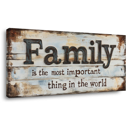 Retro Family Quotes Wall Art for Living Room Canvas Prints Family is the Most Important Thing in the World Rustic Farmhouse Art Deco Modern Artwork Bedroom Kitchen Dining Room Decor Extra Large