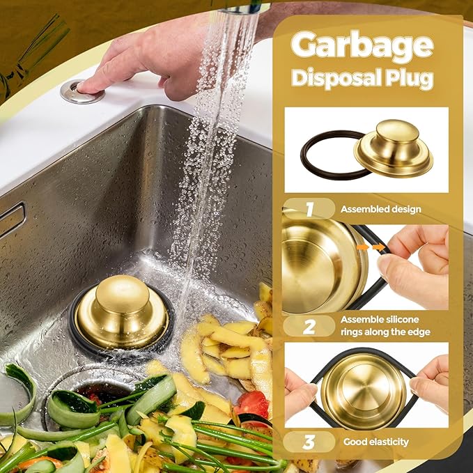 Mudder 3 Pcs Kitchen Sink Drain Strainer and Stopper Stainless Steel Garbage