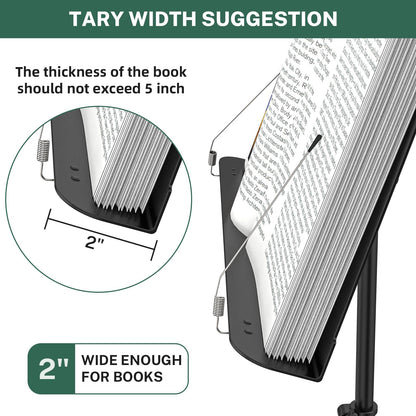 GLEAM Sheet Music Stand - Full Metal with Carrying Bag, Phone Holder, Sheet Music Folder and Clip, 5 in 1 Desktop Book Stand