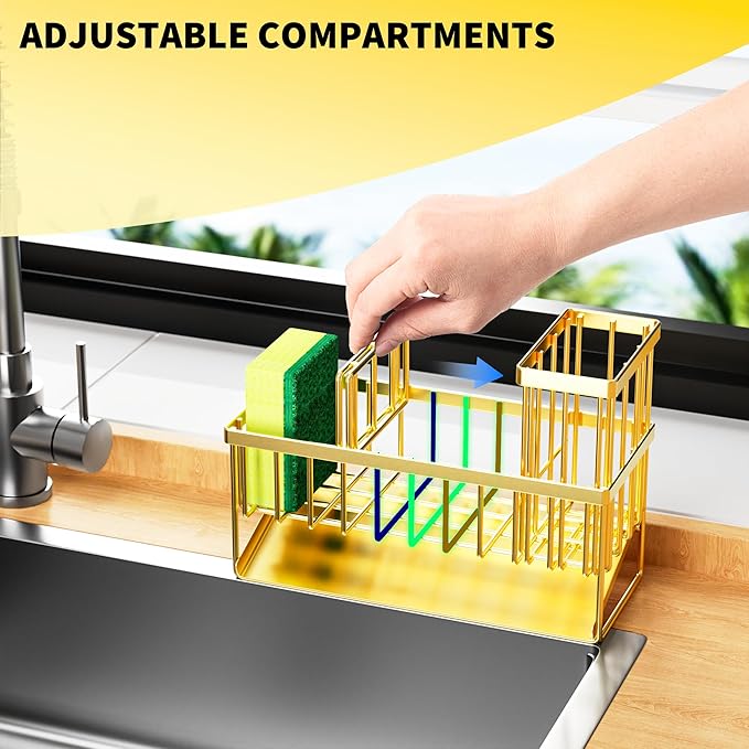 Cisily Gold Kitchen Sink Caddy Organzier
