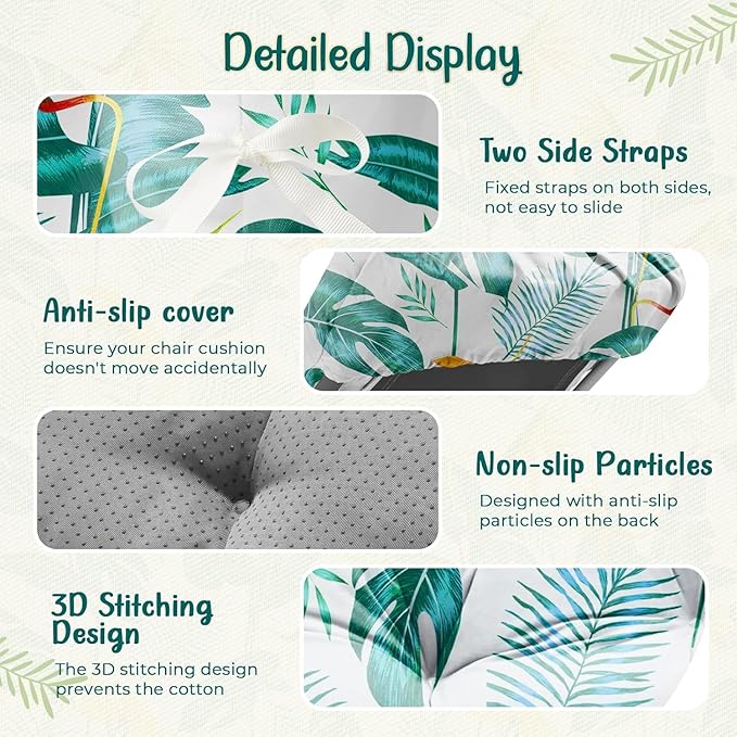 2 Pack Outdoor Chaise Lounge Chair Cushion 75.1 x 22.8 x 4.7 Inches 100%