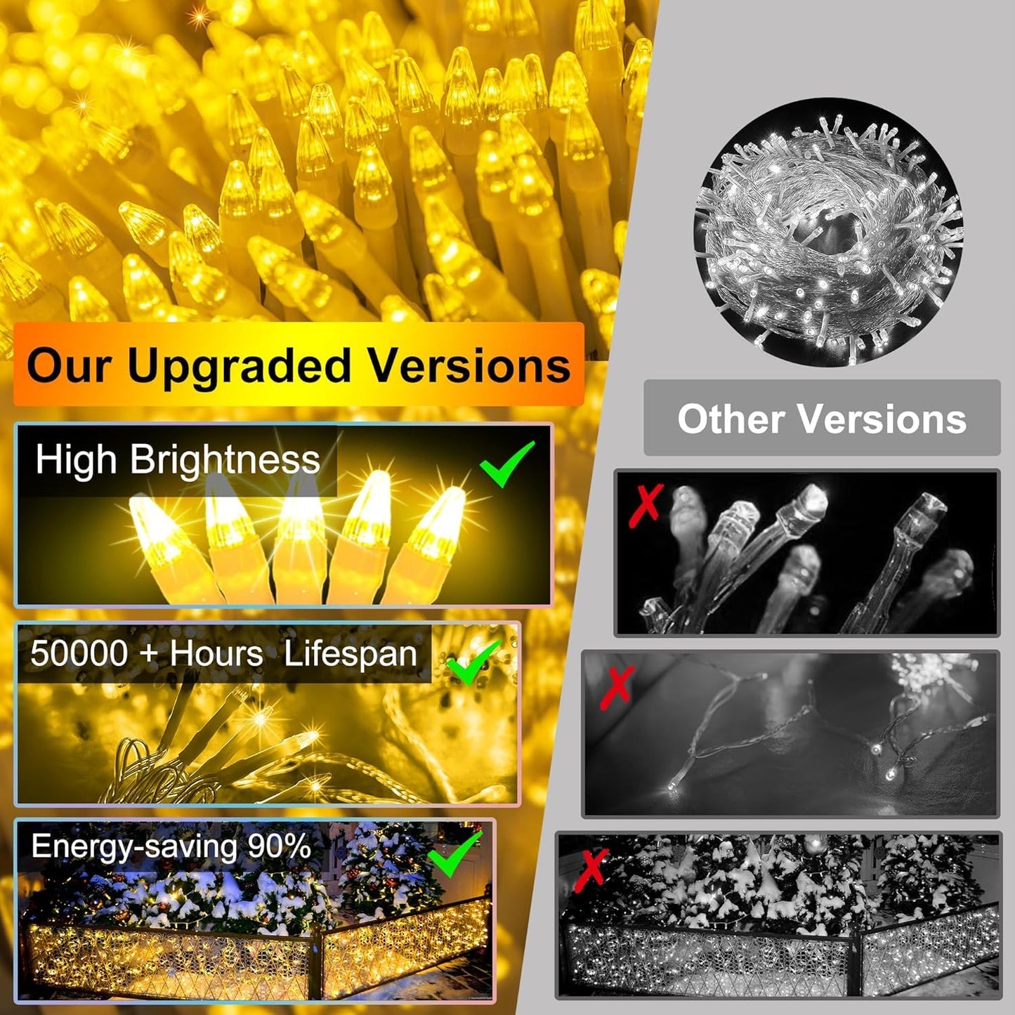 1332 LED Christmas Lights with 296 Drops,132ft 12 Modes Hanging ice String Lights with Timer & Dimmable & Waterproof, Plug-in Fairy Lights for Tree Holiday Wedding Party Christmas Decor Warm White