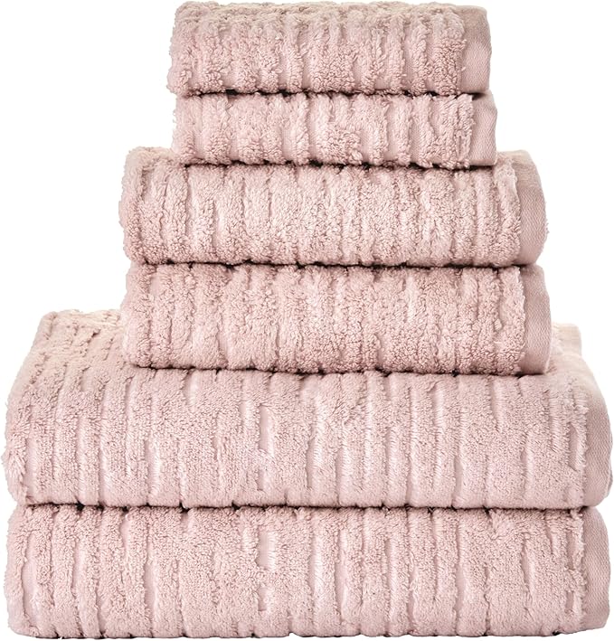 SKL Home CloudSoft 100% Cotton Luxury 6-Piece Towel Set, 600 GSM, Ultra Plush &