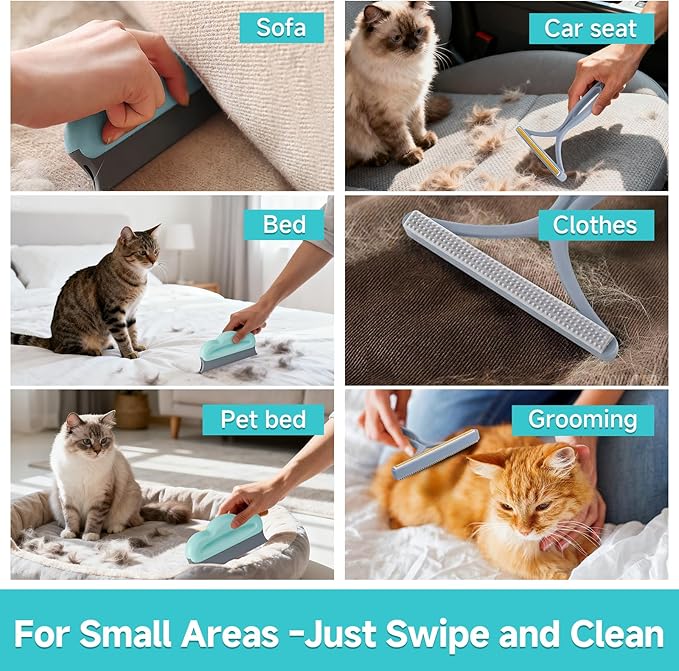 Carpet Rake for Pet Hair Removal Tool, Reusable Pet Hair Remover Broom
