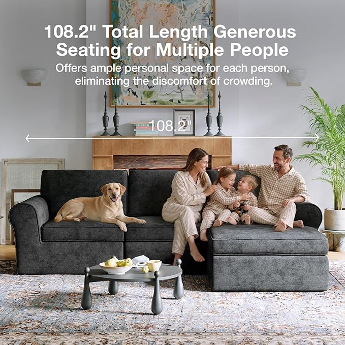 Novilla 108" Modular Sectional Sofa, Modular Sectional Couches