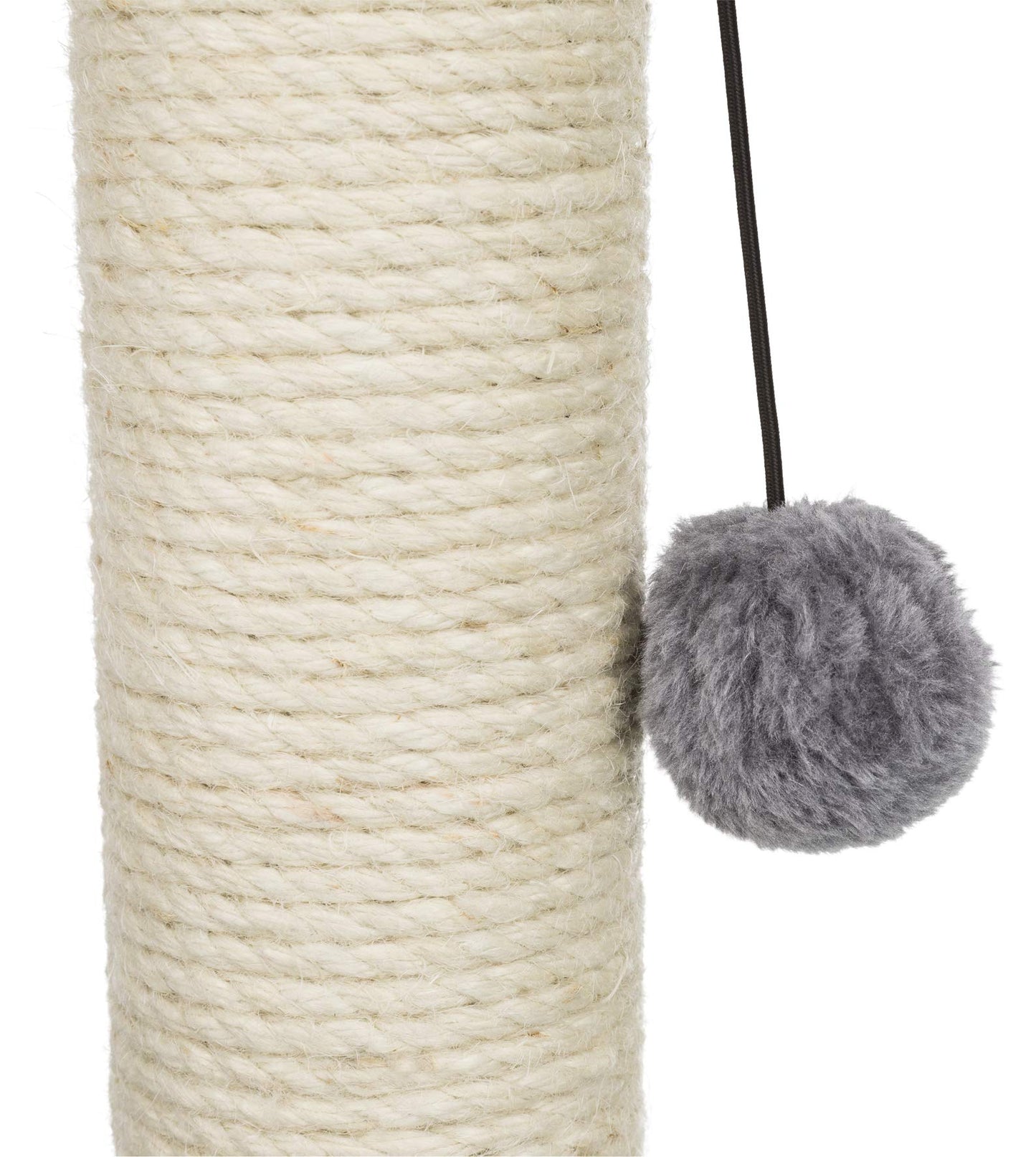 TRIXIE Baza Cat Scratching Post 19,7 Inch - with Durable Sisal Rope and with Fluffy Hammock and Dangling Cat Toy - in Gray