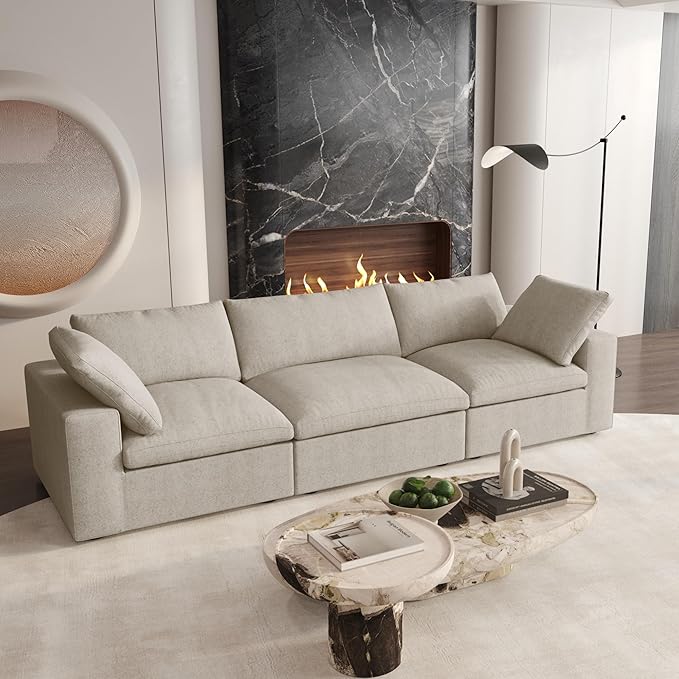 Cloud Modular Sectional Sofa Couch, 120.45" Convertible Couches 3 Seater Sofa