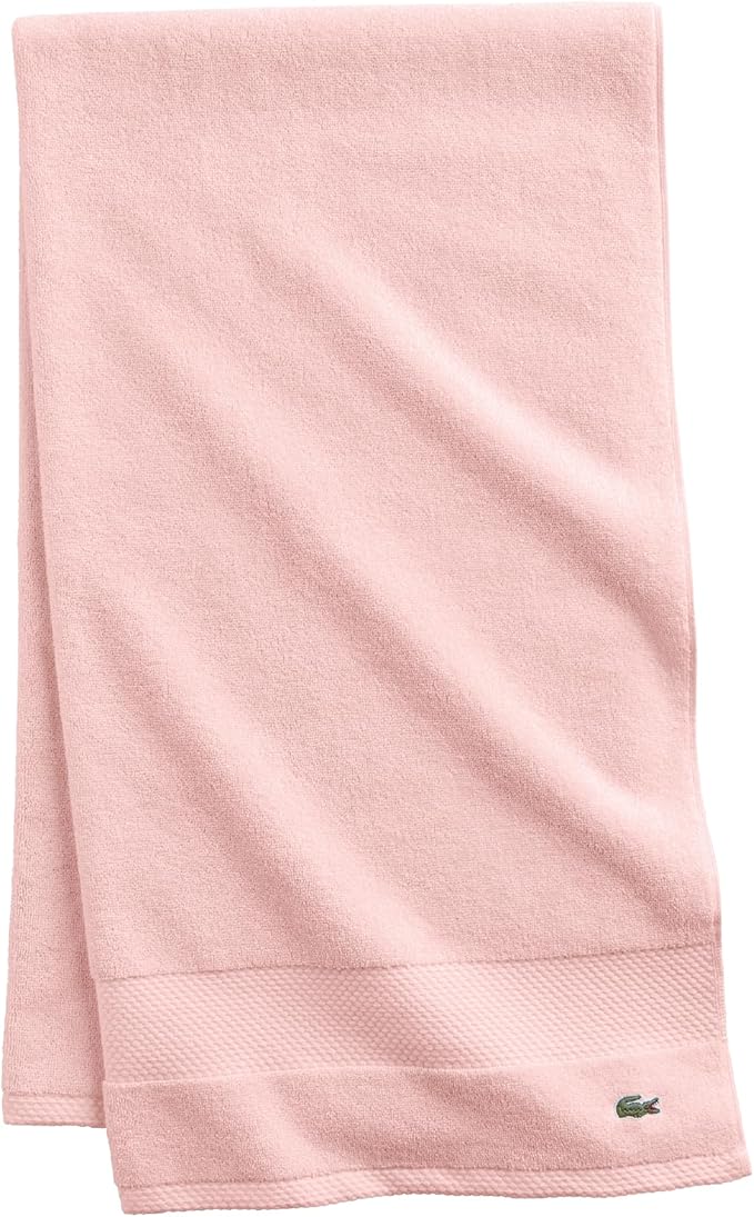 Lacoste Heritage 100% Supima Cotton Bath Sheet, Light Pink, Premium Super Soft