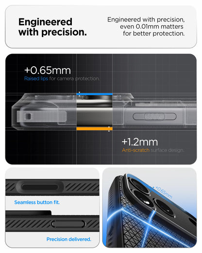Spigen Liquid Air Case Compatible with iPhone 17 Pro (2025) [Military-Grade Drop Protection] - Matte Black