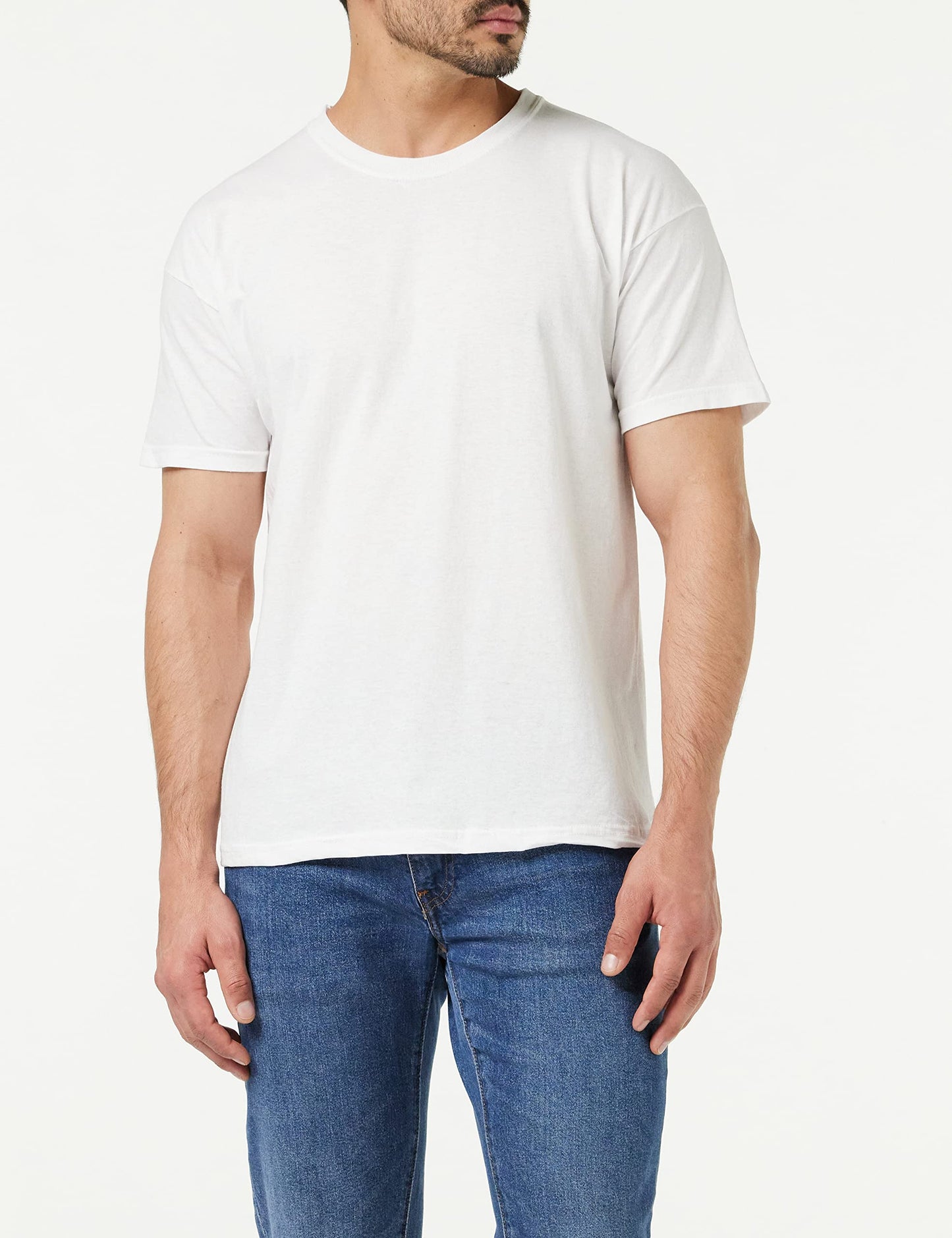 Fruit of the Loom Men's Original T Shirt, White, L UK