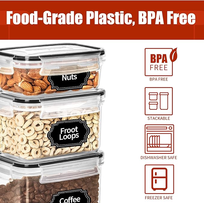 PRAKI 30 Pack Airtight Food Storage Containers