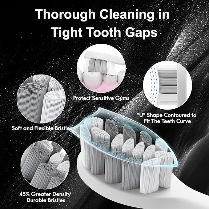 Diamond Style - Electric Toothbrush, 10 Brush Heads & Travel Case, 000 VPM