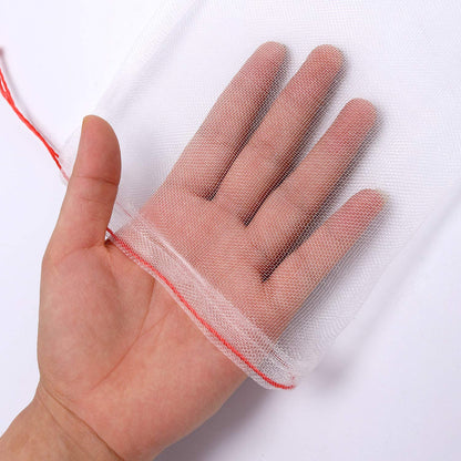 Kikhope 50 Pcs Fruit Protection Netting Bags, 10"x6" With Drawstring, Garden Barrier for Protecting Fruits