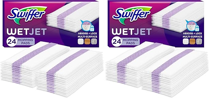 Swiffer WetJet Hardwood Floor Cleaner Spray Mop Pad Refill, Bathroom Cleaning