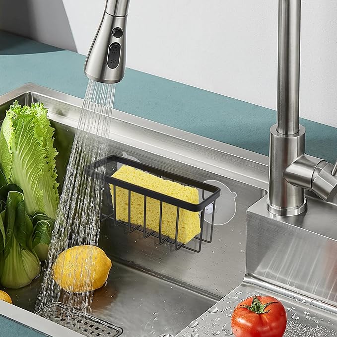 Sponge Holder for Kitchen Sink Suction, Stainless Steel Sponge Holder for