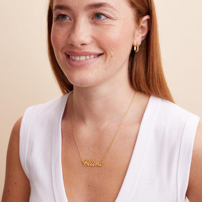 Personalized Choose Your Style Name Necklace - Custom Nameplate Pendant - Dainty Gift for Her, Women - Gift for Mother's Day, Christmas, Birthday (Cocktail, 18k Gold Plated Sterling Silver)