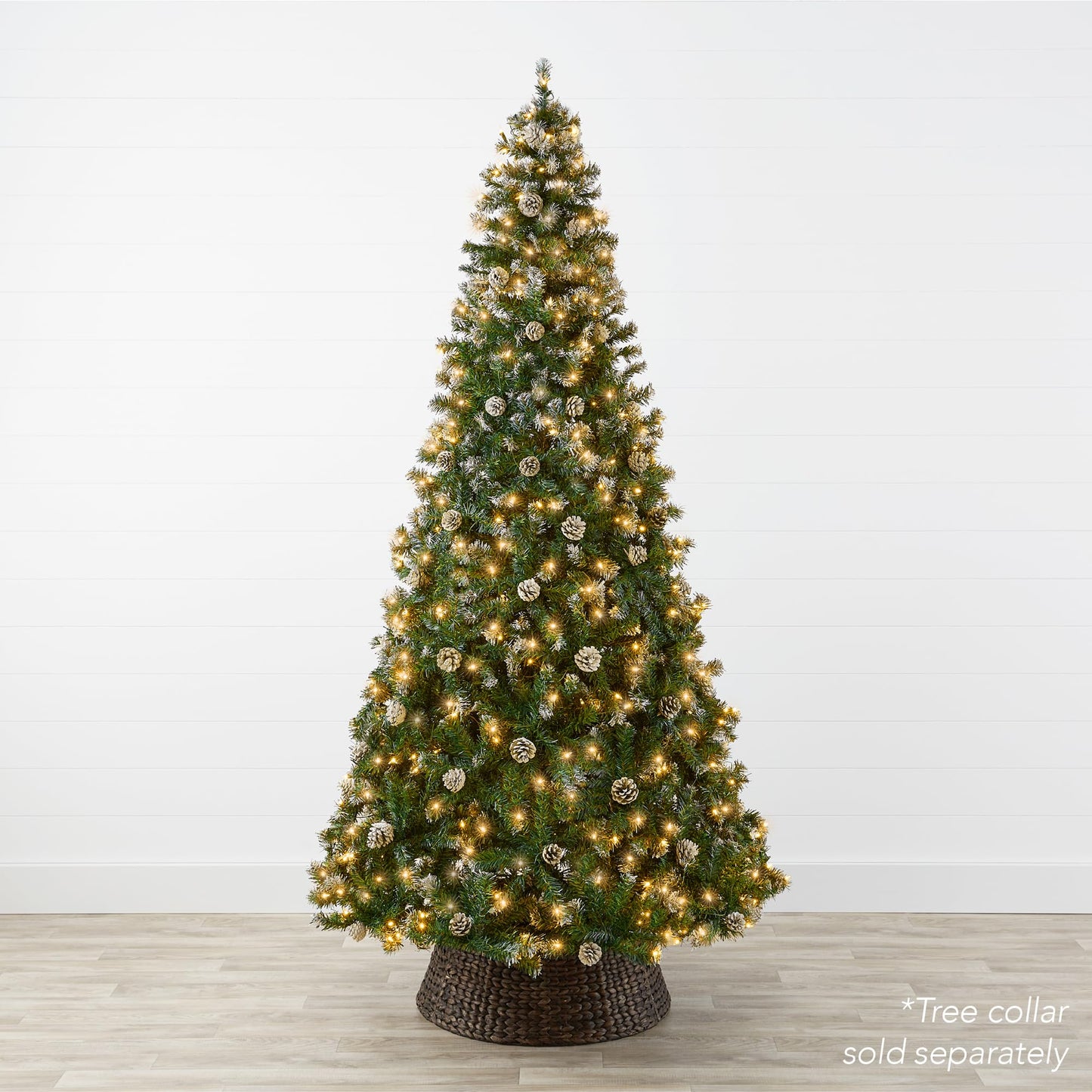 Best Choice Products 4.5ft Pre-Lit Pre-Decorated Pine Artificial Christmas Tree w/ 450 Flocked Frosted Tips, 32 Pinecones, 175 Lights, Base - Green