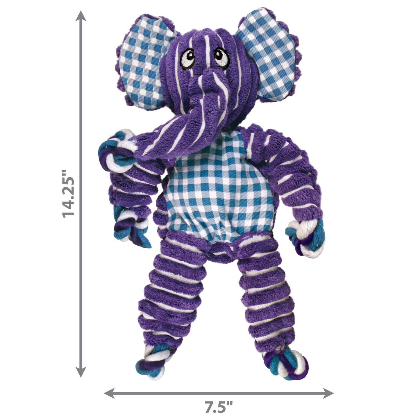 KONG Floppy Knots - Knotted Rope Dog Toy - Minimal Stuffing - For Medium/Large Dogs, Elephant