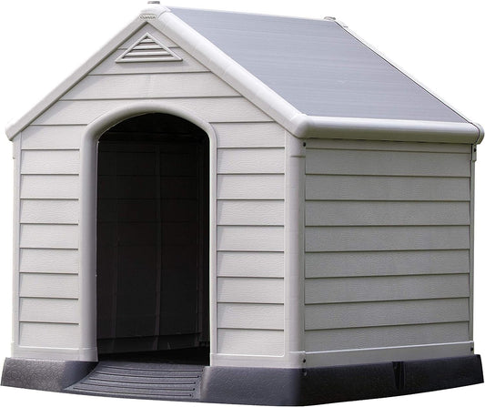 Chalet-Jardin Garden 12-921177 Kennel Dog PVC/Resin 95 x 99 x 99 cm beige/brown