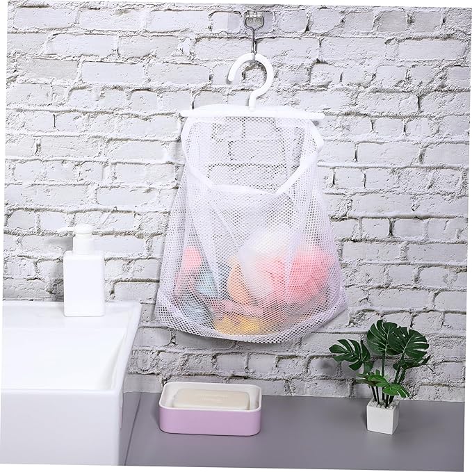 2pcs Mesh Bag with Hook Hanging Laundry Bags Multi-functional Mesh Bags