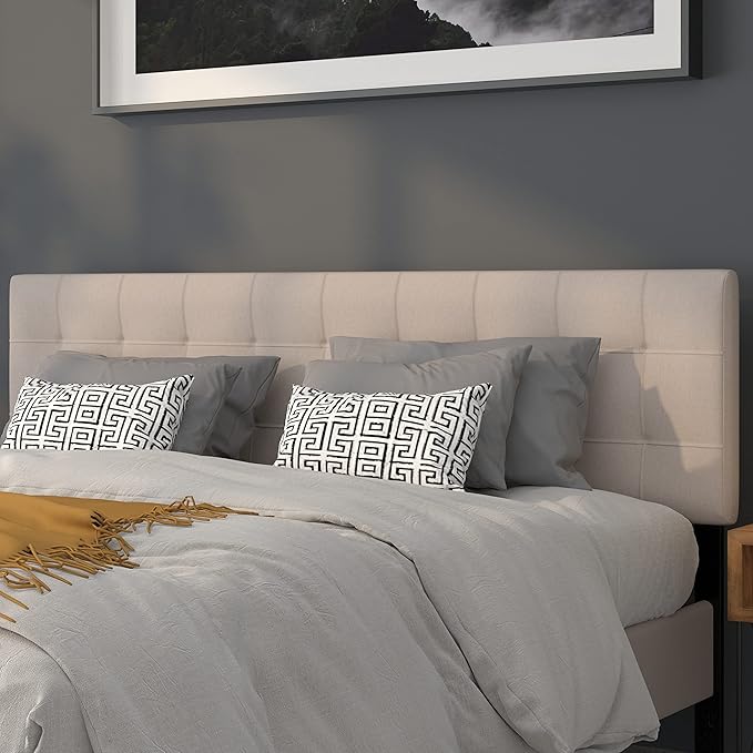 Flash Furniture Bedford Box Stitch Tufted Upholstered King Size Headboard in