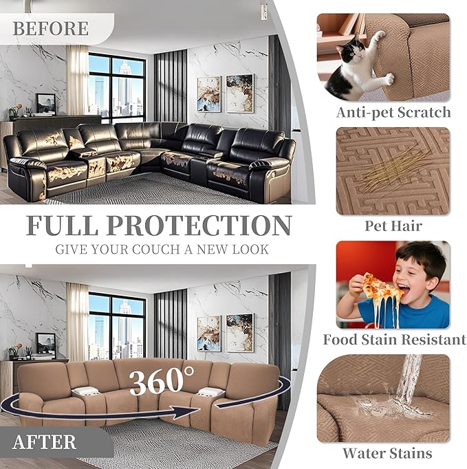 100% Waterproof Sectional Recliner Couch Covers