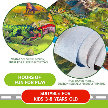 Oriate Kids Toy Car Play Mat Racetrack Activity Playmat, Kids City Road Mat Toy Cars Play Rug for Children Pretend Game, Play Carpet Floor Mats for Race Collection Toys Accessories 47" X 31"