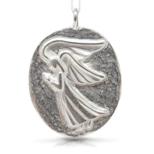 DANFORTH - Guardian Angel Ornament, Pewter Christmas Tree Decoration, 1 3/4" Tall by 1 1/2" Wide, Made in USA