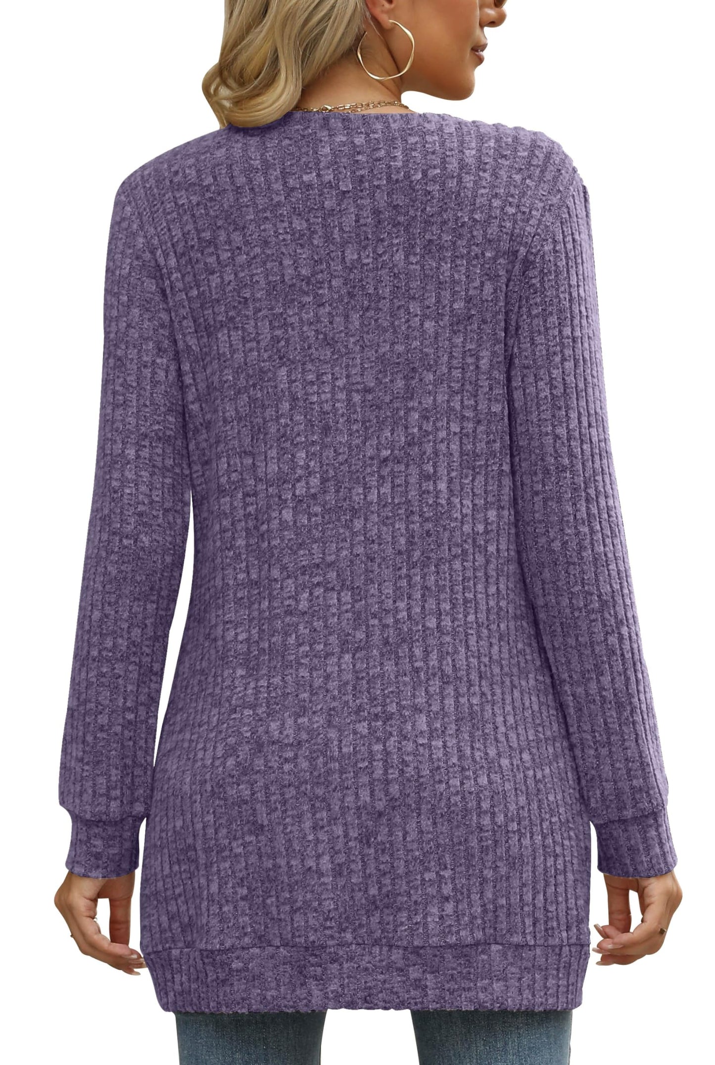 Sweaters for Women Long Sleeve Crewneck Sweatshirt Loose Casual Tunic Tops