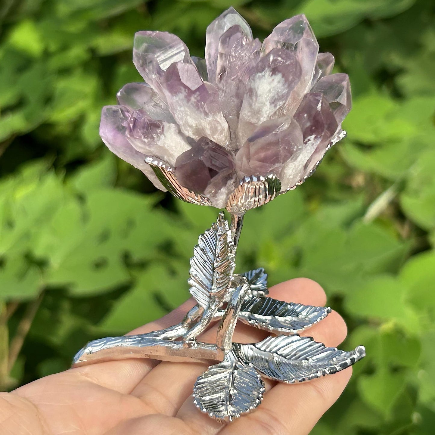 Xzyycyj 3.7" Raw Amethyst Crystal Crystal Tree Crystal Decor Natural Quartz Crystal Cluster Mineral Crystal Flowers Home Decor Gifts Crystals and Stones Desk Decorations(Amethyst)
