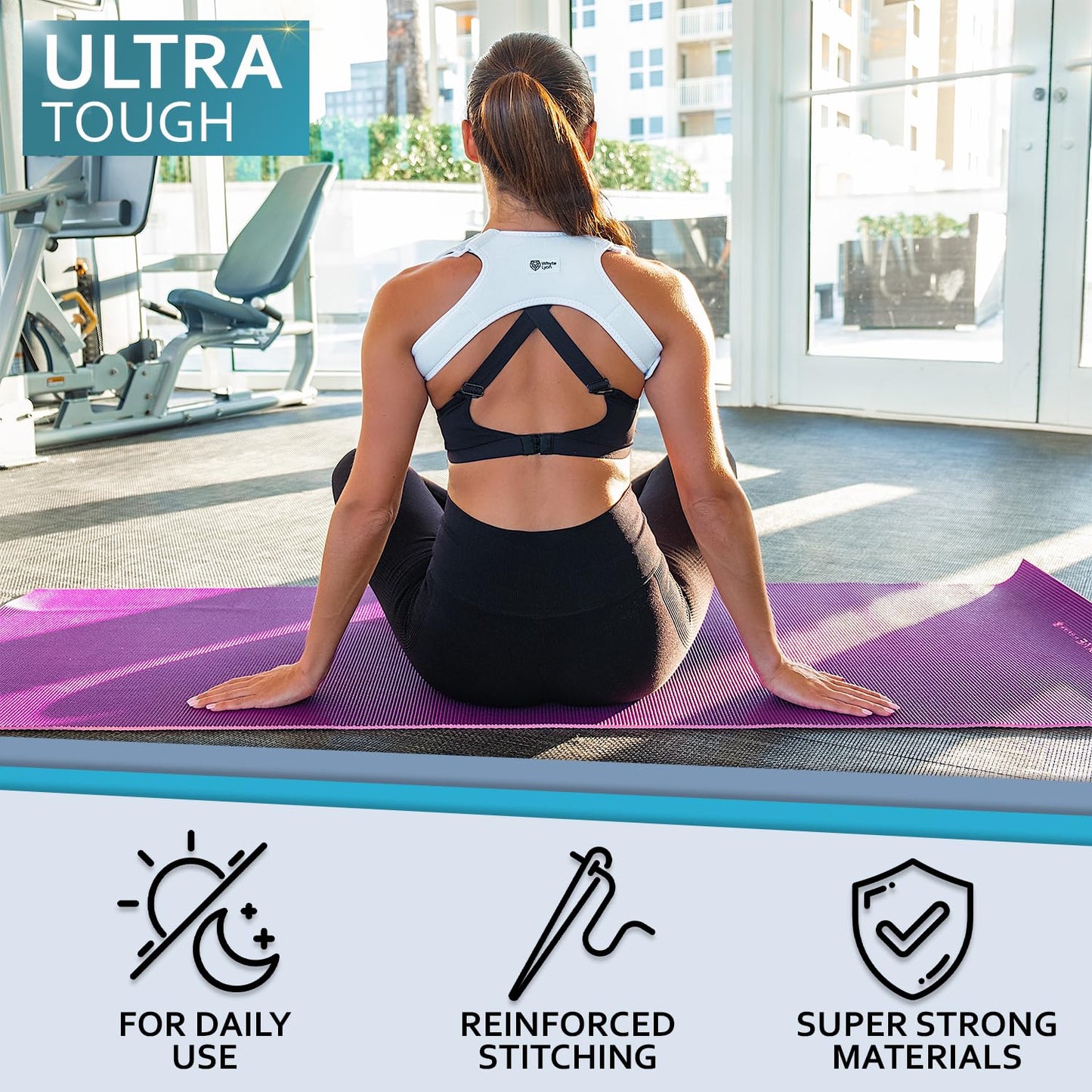 Upper Back Posture and Neck Hump Corrector - for Women and Men - Support Brace and Straightener for Pain Relief - Rounded Shoulder and Buffalo Hunchback Alignment - Discreet Under Clothes - White