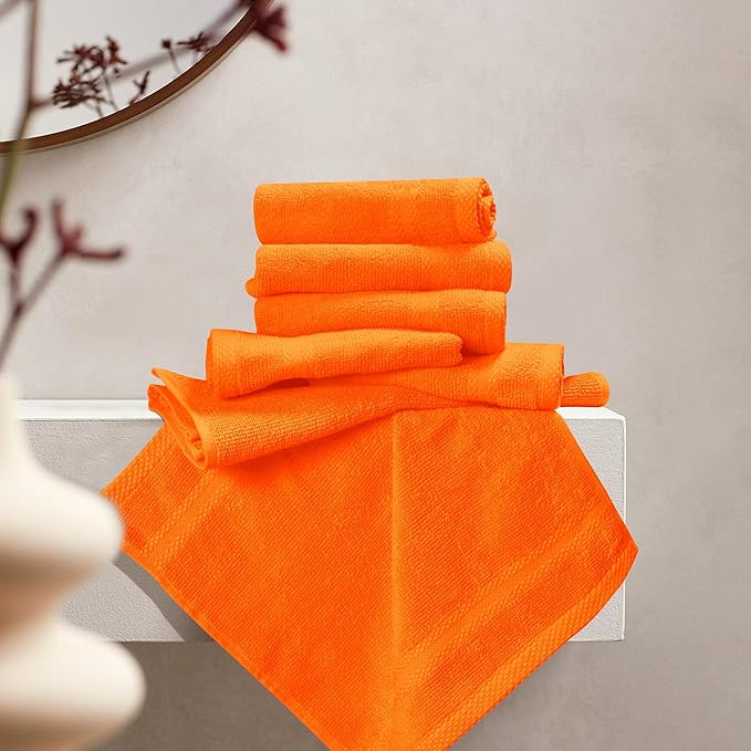 GLAMBURG Ultra Soft 12-Piece Washcloths Set 13x13-100% Ringspun Cotton