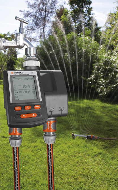 Gardena Irrigation Computer Multicontrol Duo: Automatic Irrigation Control, Weekdays programmable, 22x17.2x17.8 cm