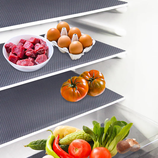 Daixers 10Pcs Refrigerator Liners, Washable Fridge Liner Shelf Mats Refrigerator Pads for Cupboard Cabinet Drawer Home Kitchen Accessories Organization (Grey)