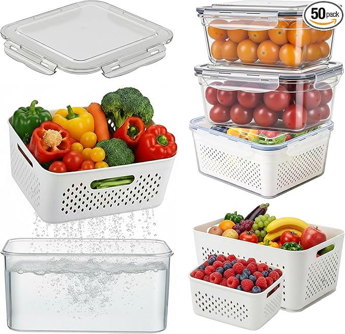 5 Pack Large Fruit Storage Containers
