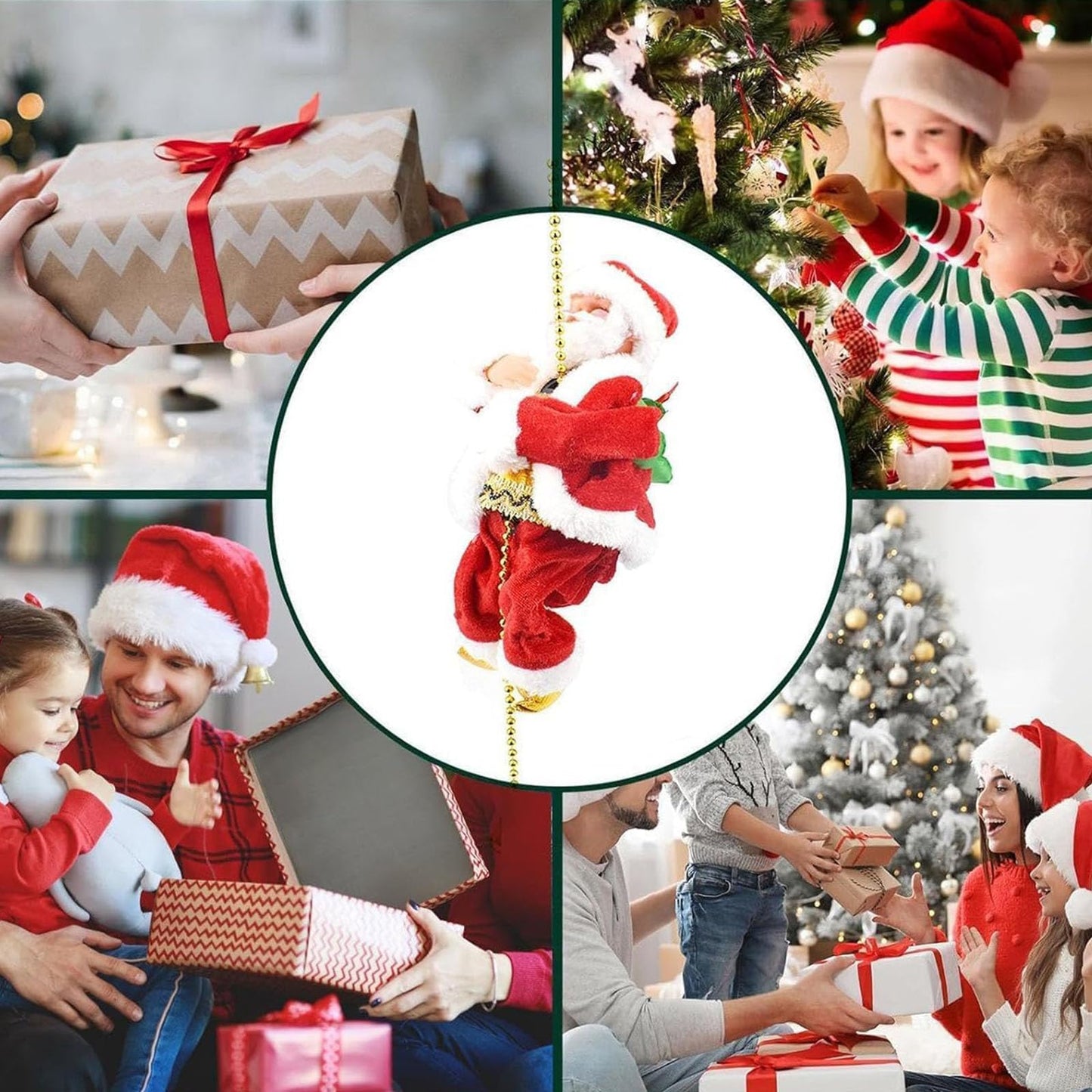 Santa Claus Musical Climbing Rope, 2026 New Electric Climbing Santa on Rope, Hanging Climbing Santa on Rope with Funny Musical, for Christmas Tree Fireplace Home Décor (1PCS)