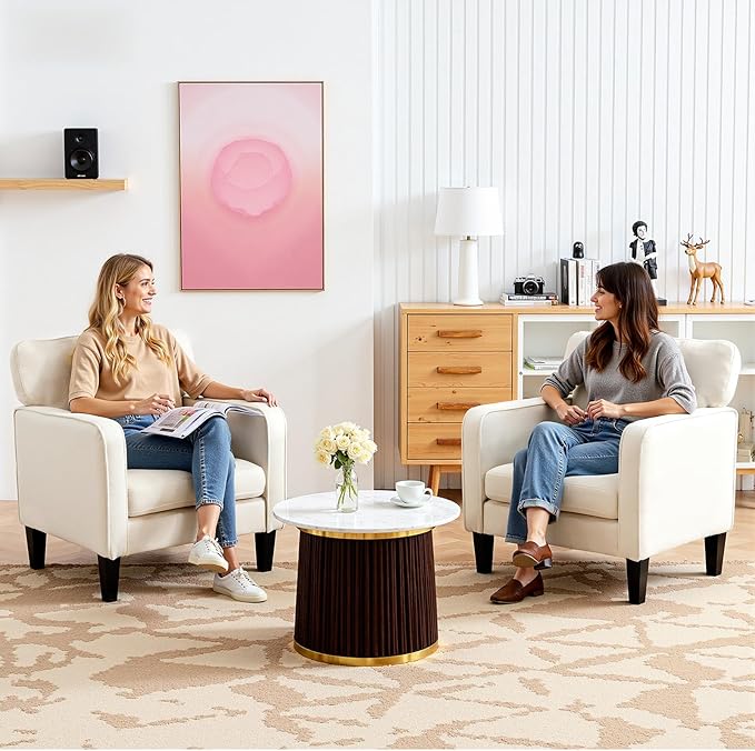 DUMOS Beige Modern Accent Chairs