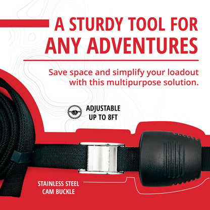 Rogue Fishing Adjustable Drag Strap for Fishing Gear, Fishing Kayak, and Inflatable Kayak Use – Heavy-Duty Straps for Kayak Towing & Launch Assist