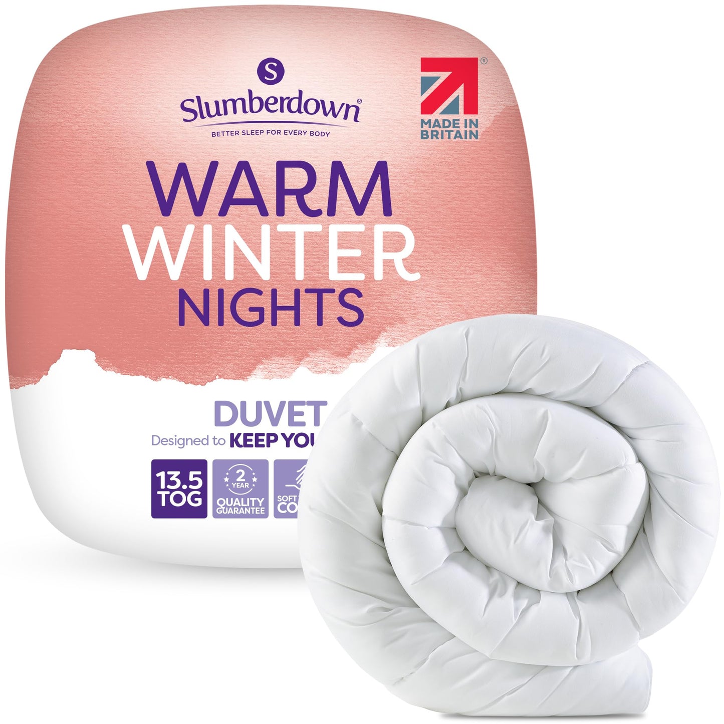 Slumberdown Warm Winter Nights Double Duvet 13.5 Tog - Thick & Cosy Quilt for Cold Weather | Soft Touch Cover, Non-Allergenic, Machine Washable, UK-Made Bedding (200 x 200cm)