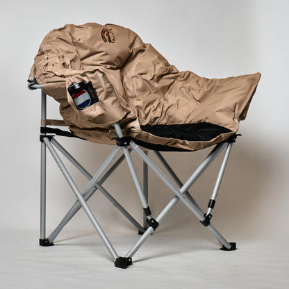 Bushtec King Size Padded Sofa Chair – 440 lbs Capacity, Padded Seating with Cup Holder and Carry Bag, Easy to Fold