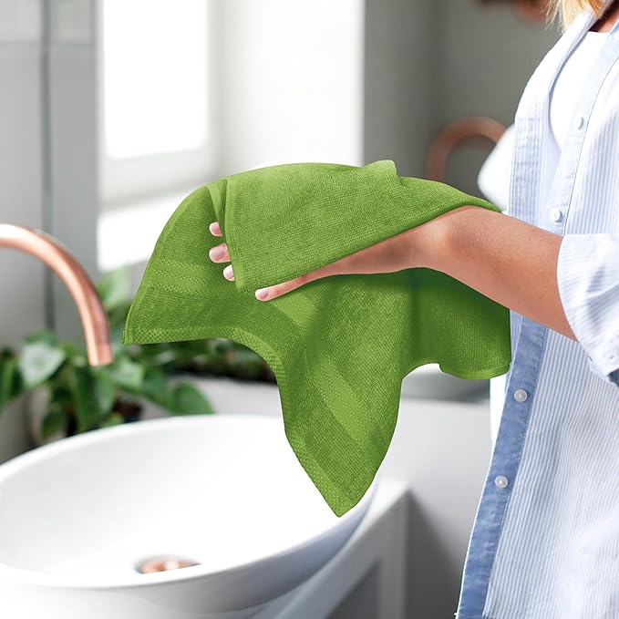 GLAMBURG Ultra Soft 6-Piece Hand Towel Set 16x28-100% Ringspun Cotton