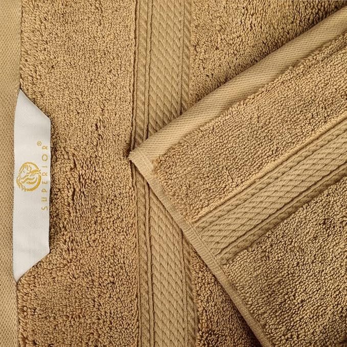 SUPERIOR Egyptian Cotton Pile Hand Towel Set of 4, Ultra Soft Luxury Towels