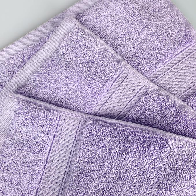 SUPERIOR Egyptian Cotton Pile 8 Piece Towel Set, Includes 2 Bath, 2 Hand
